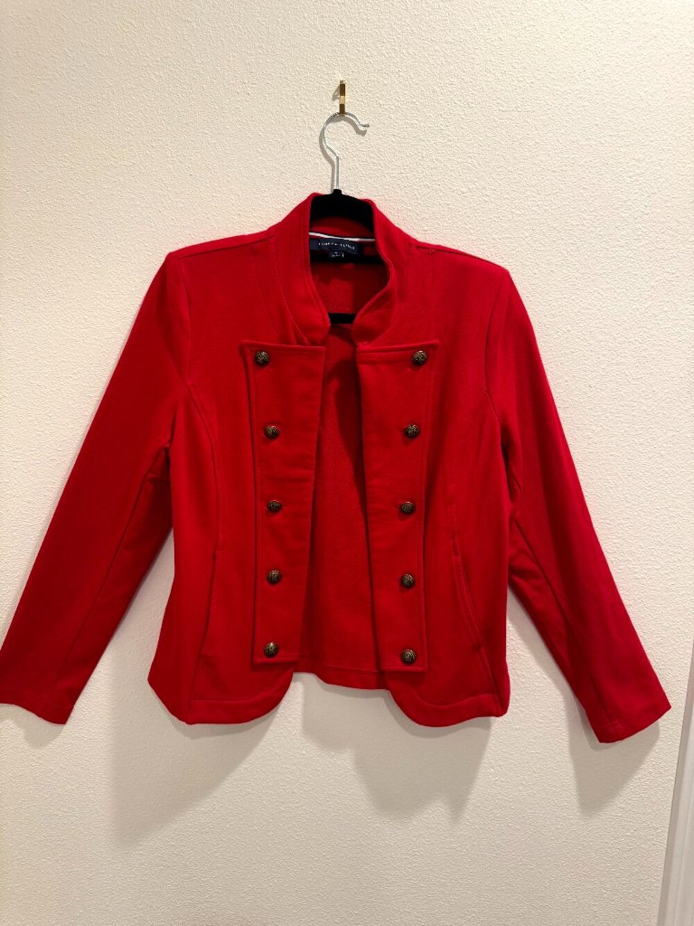 Tommy Hilfiger Red Military Style Knit Jacket – Medium